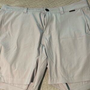 Travis Mathew Light Gray Flat Front Men's Shorts
